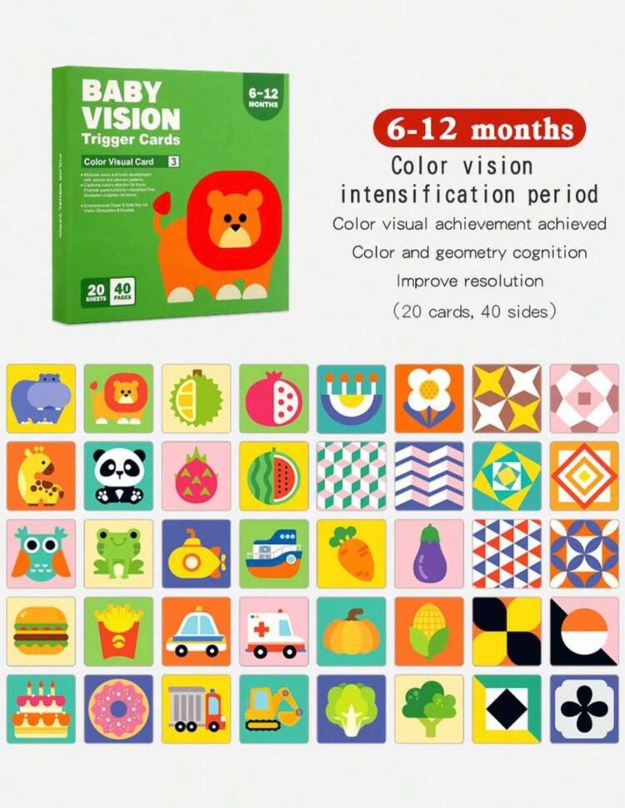 Schwarz-Weiße Baby-Lernkarten 0–36 Monate – Visuelle Stimulation & Frühkindliche Entwicklung, Kontrastkarten zur Farbverfolgung und kognitiven Förderung, Ideales Weihnachtsgeschenk